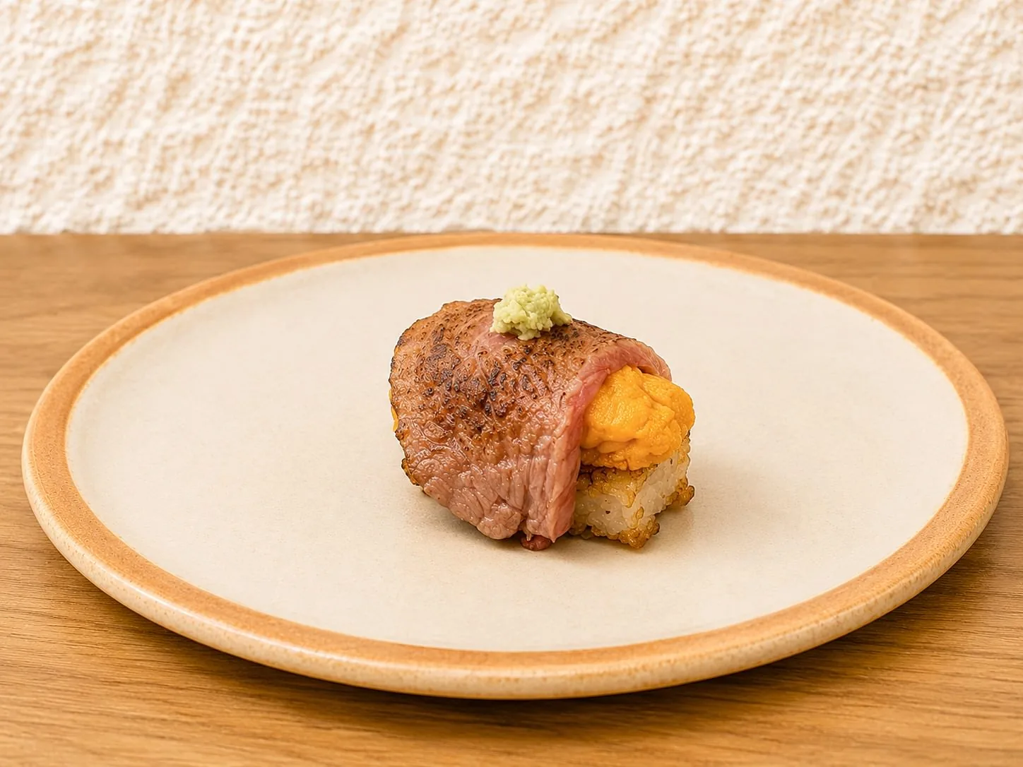Crispy Rice Wagyu Uni (1 pc) at Mizumi Sushi in Encino