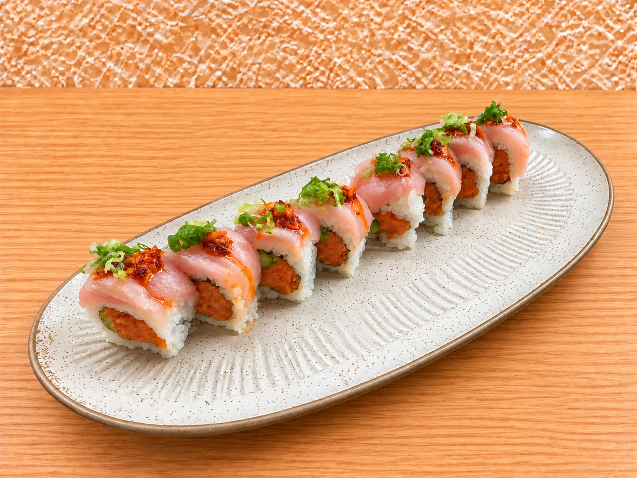 Garlic Albacore Roll at Mizumi Sushi in Encino