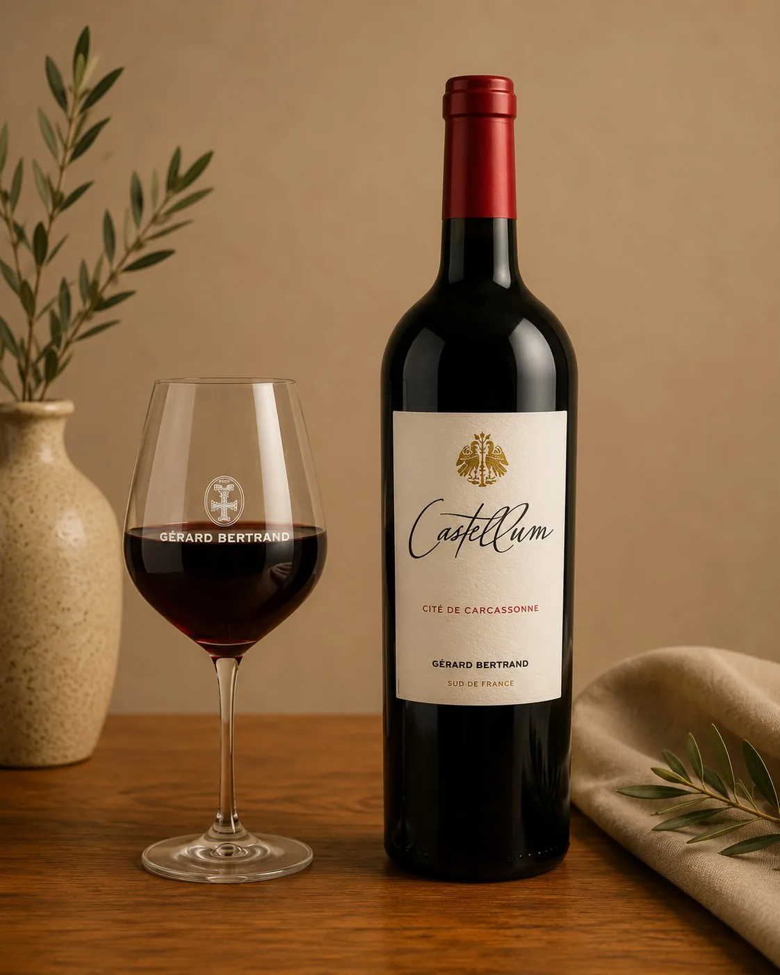 Gérard Bertrand “Castellum Rouge” 2019 (720 ml. | Glass) at Mizumi Sushi in Encino