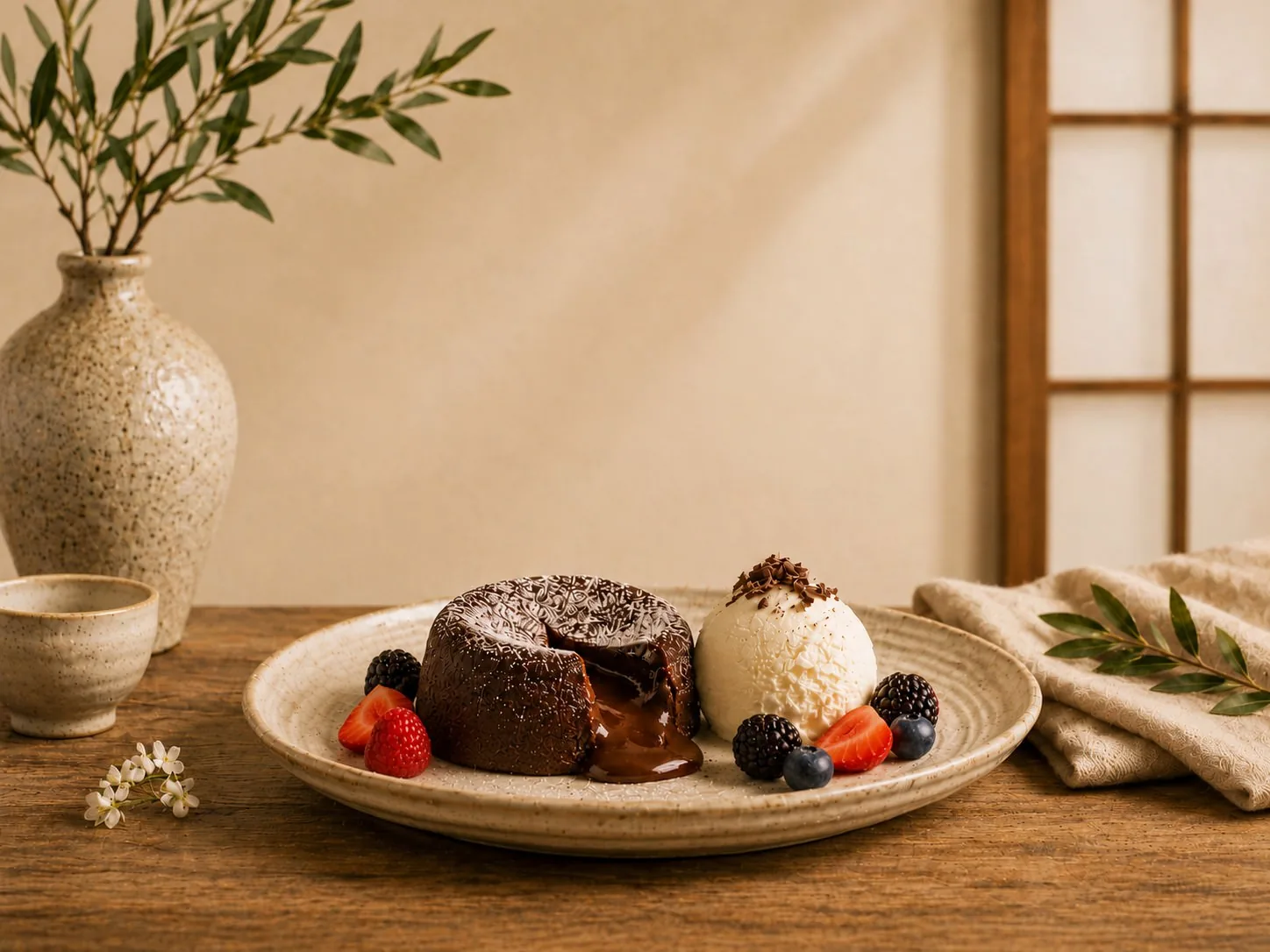 Chocolate Lava Cake at Mizumi Sushi in Encino