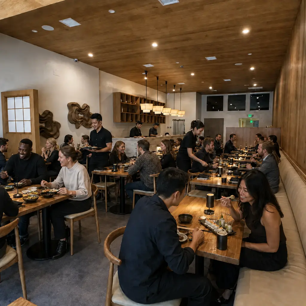 Mizumi Encino dining room reached north from Beverly Hills