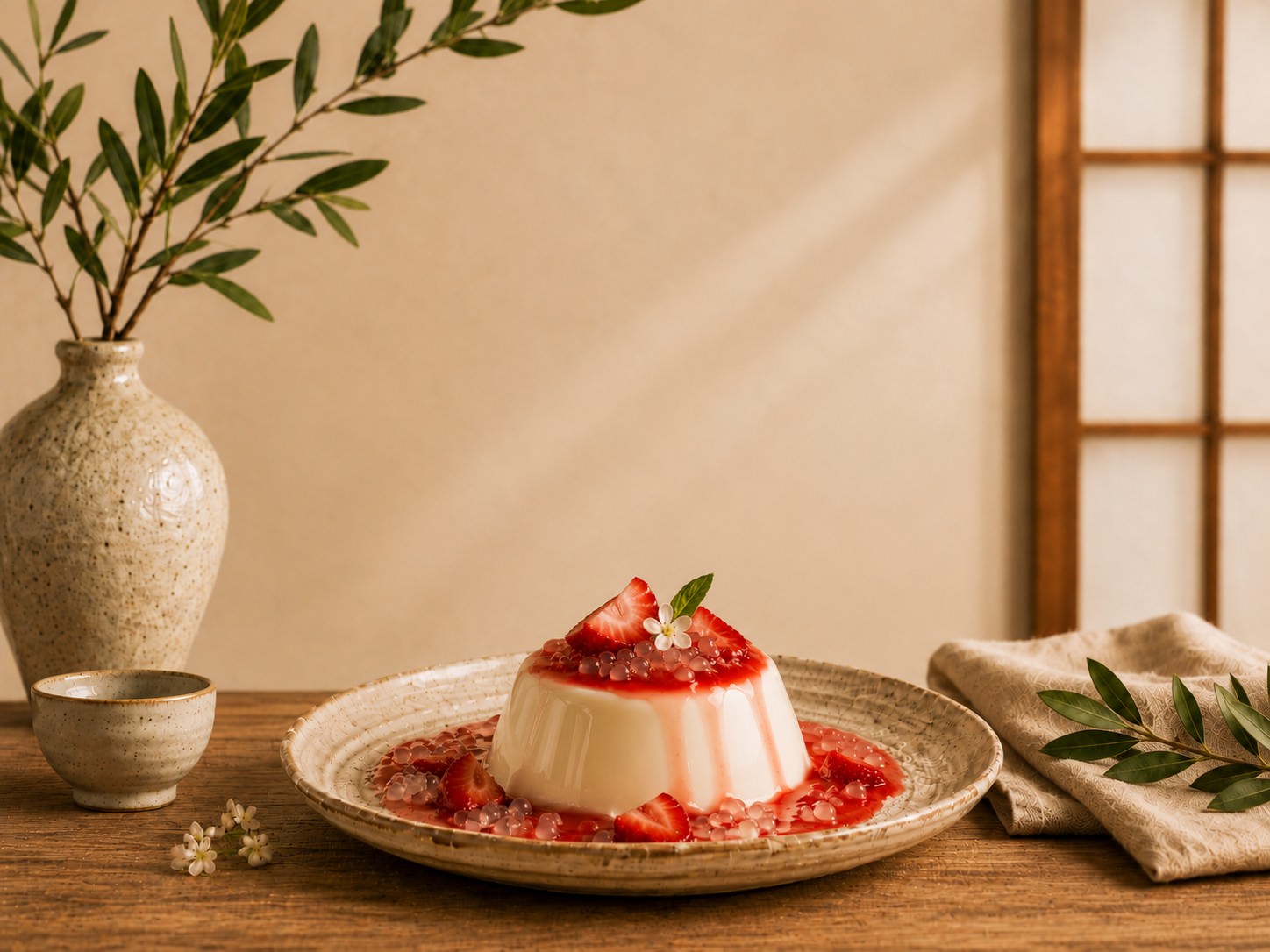 White Chocolate Panna Cotta at Mizumi Sushi in Encino