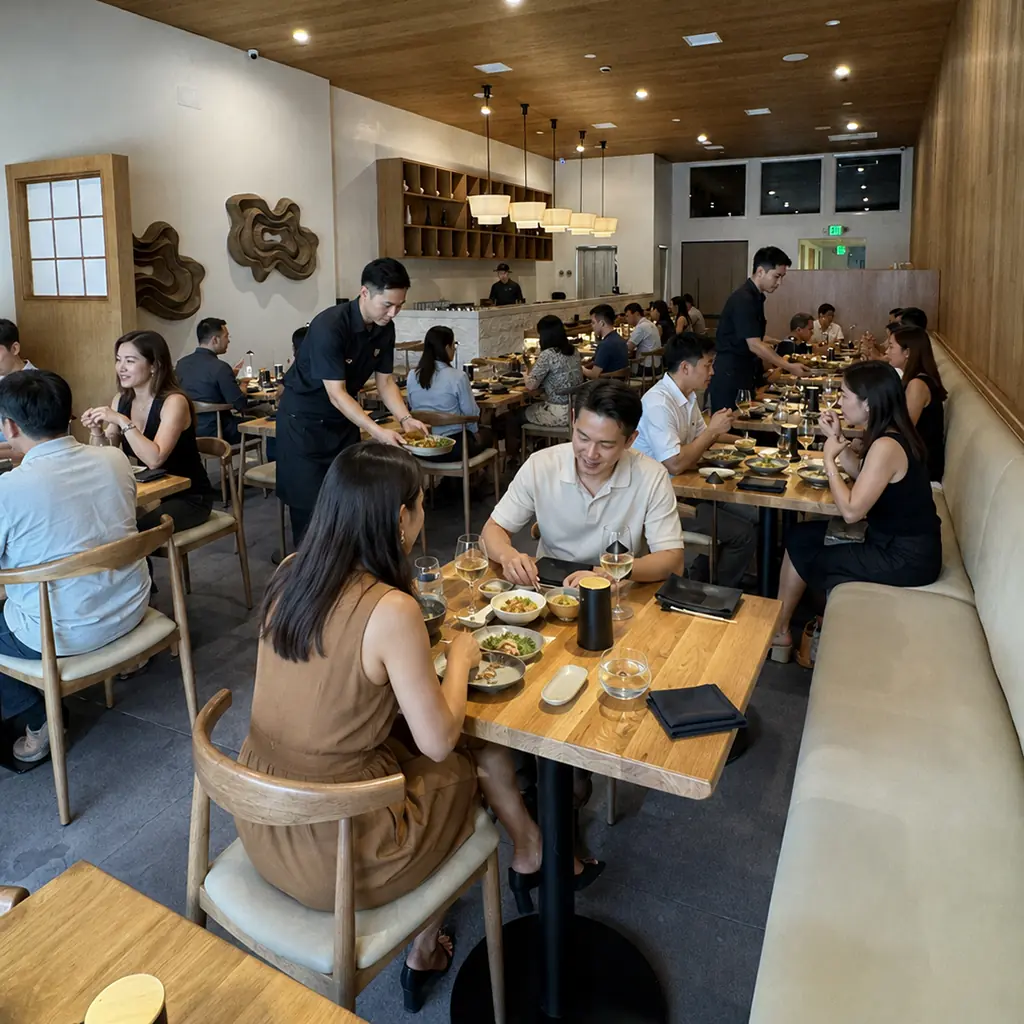 Mizumi dining room reached east from Tarzana on Ventura Boulevard