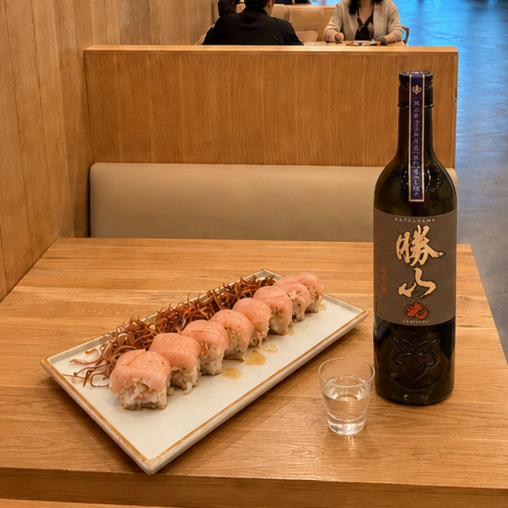Sushi course ready to pair with sake or wine at Mizumi