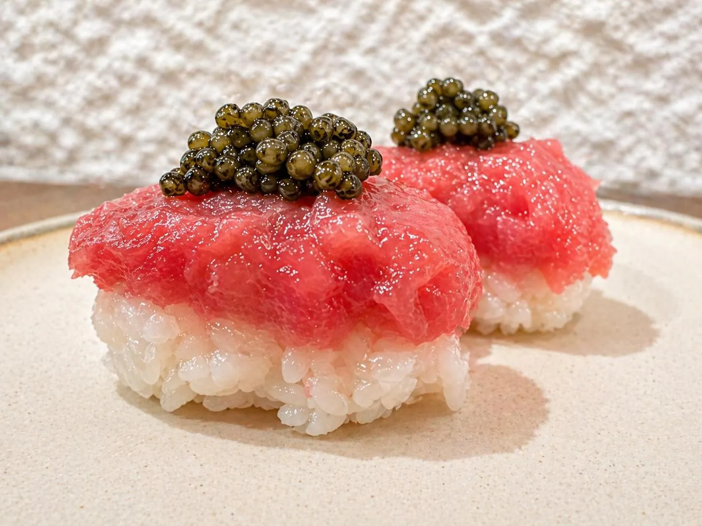 Toro Tartare with Kaluga Black Caviar at Mizumi Sushi in Encino