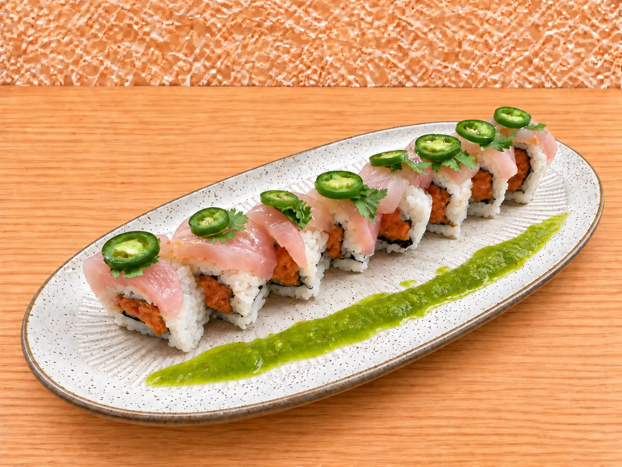 Yellowtail Cilantro Roll at Mizumi Sushi in Encino